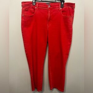 JAG Women's Red Cassie Crop Jeans Size 18W